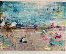 Original Seascape Painting Brittas bay beach Wicklow inspired Original Beachscape in Abstract
