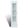 Chic Bookcase Cabinet with 3 Shelves White Wooden Image 7