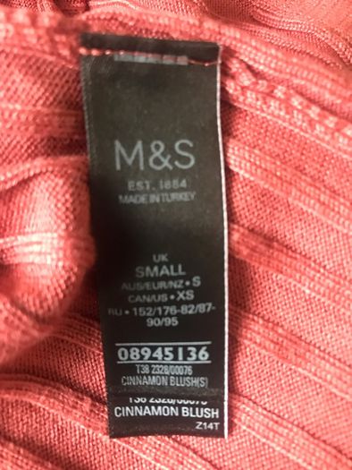M&S longline cardigan in cinnamon blush size Small - New with tags