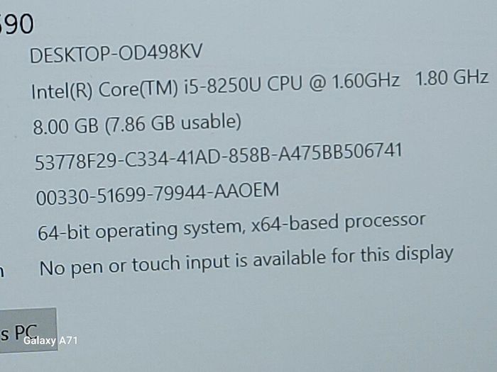 DELL Latitude 5590, Intel Core i5-8250U CPU, 1.8GHz, 8GB HDD, 256 GB SSD, Windows 10 Pro, Microsoft Edge, Chrome