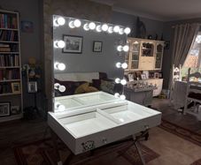 Hollywood mirror with desk.