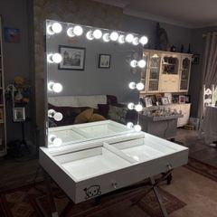Hollywood mirror with desk.