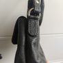 Genuine Black Pebbled Leather Multi Compartment Crossbody Bag Image 4