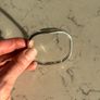 Vintage Mexican solid silver bangle, malachite inlay Image 9