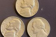 US American 5 cent  coins 1964 1974 1958