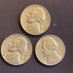 US American 5 cent  coins 1964 1974 1958