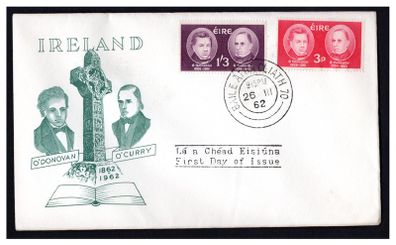 1962 Ireland O'Donovan/O'Curry Commemorative Stamps Illustrated First Day Cover (FDC)