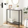 Console Table, Slim for Hallway, Entryway with 2 Shelves, Industrial Display Sofa for Living Room, Bedroom, Greige and Black Image 3