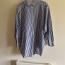 Trendy Oversized 100% Cotton Blue & White Striped Shirt - Size S Image 2