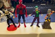 4 Comic book figures Spider-Man Joker Thor