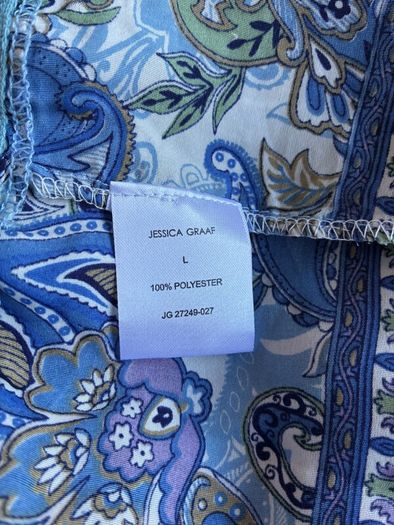 Ladies Cornflower Blue Paisley Printed Lace insert Midi Dress from Jessica Graaf