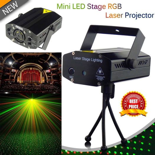 Mini Laser Projector Stage Lighting LED Lights Party DJ Disco