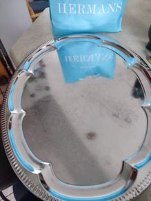 Reflective Serving Oval  SILVER Tray Engraved.