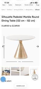 West Elm marble top table seats 4