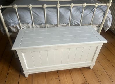White Wooden Blanket Box