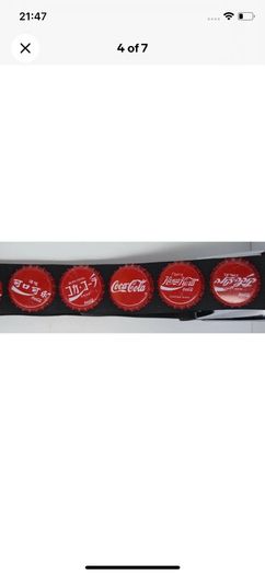 Coca Cola belt with cola caps from all over the world