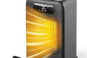1500W Portable Heater for Home with Thermostat, Silent PTC Ceramic Space Heater with 4 Modes, 70 Oscillation, 12H Timer &amp; Remote, Digital Display, Fan Heater for Bedroom Black