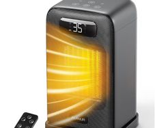 1500W Portable Heater for Home with Thermostat, Silent PTC Ceramic Space Heater with 4 Modes, 70 Oscillation, 12H Timer & Remote, Digital Display, Fan Heater for Bedroom Black