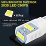 2Pcs Ceramic T10 Led Canbus W5W 168 194 LED Bulb 3030 SMD Car Dome Reading Lamp License Plate Light Clearance 6000K White 12V Image 2