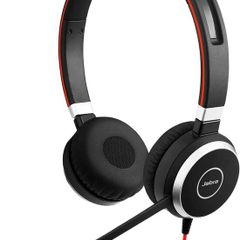 Jabra Evolve Stereo Headset- Microsoft Certified Headphones for VOIP Softphone - USB Cable with Controller- Black/ Used
