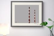 Poolbeg Chimneys, Limited Edition Grey or Black Framed Print