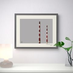 Poolbeg Chimneys, Limited Edition Grey or Black Framed Print