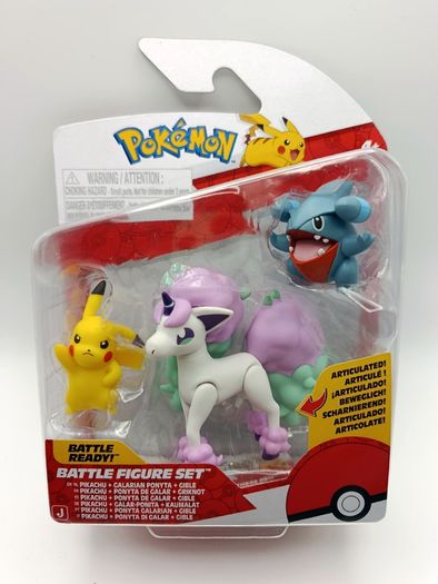 Pokemon Battle Figure Set 2025 Pikachu + Galarian Ponyta + Gible PKW4097 NEW