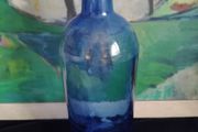 blue glass, vintage bottle, vintage apothecary bottle, vintage chemist bottle