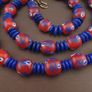 Vintage Venetian Style Floral Glass And tire Shape Blue Glass Beads Necklace Image 3