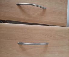 Silver cupboard or wardrobe handles