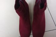 M&amp;S Wine Suede Ankle Boots.  S. 7.5.  NEW.