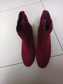 M&S Wine Suede Ankle Boots.  S. 7.5.  NEW.