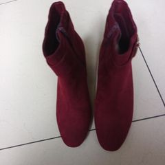 M&S Wine Suede Ankle Boots.  S. 7.5.  NEW.