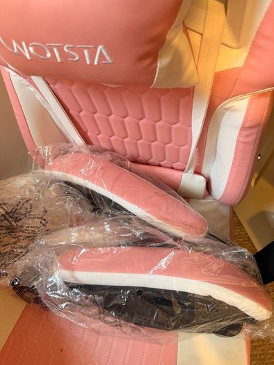Office Chair - Pink & White