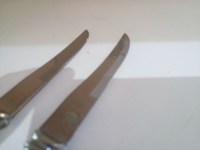 Antique Set of 4 Genuine Stag/Antler Handle Steak Knives and Forks. Made In Sheffield England