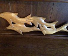 Wooden Dolphin Wall Plaque