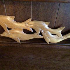 Wooden Dolphin Wall Plaque