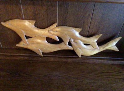Wooden Dolphin Wall Plaque