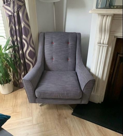 Grey swivel chair