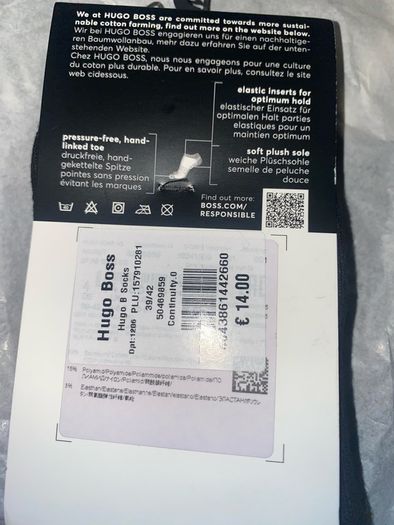 Hugo Boss Socks 2 pack size 39 42 brand new