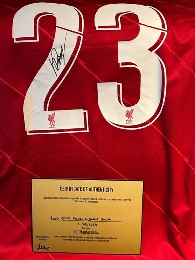 Luis Diaz signed 21/22 Liverpool jersey