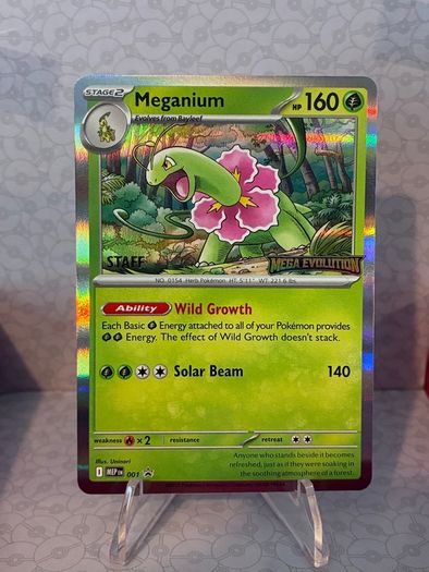 pokemon card  meganium staff promo