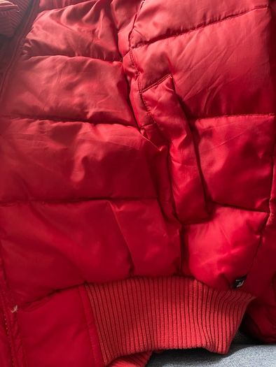 Puffer bomber jacket Polo Jeans Ralph Lauren Down Feather Warm Winter puffer Jacket with Removable Hood red size S