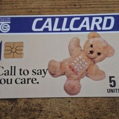 Ireland CallCard "Teddy Bear", used, 1990, 5 Units - free standard postage