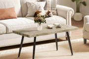 Curved Coffee Table Low Table for Modern Living Room with 4 cm Thick Top Steel Legs 100x50x45 cm Oak