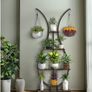 Tall 5 Tier Vase Shape Plant Stand with Hooks Indoor Outdoor Metal Display Shelf 181 cm Image 3