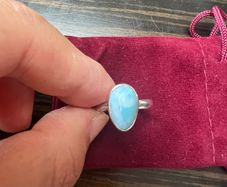 Vintage Sterling silver Larimar ring N