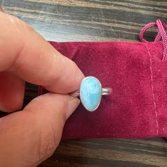 Vintage Sterling silver Larimar ring N