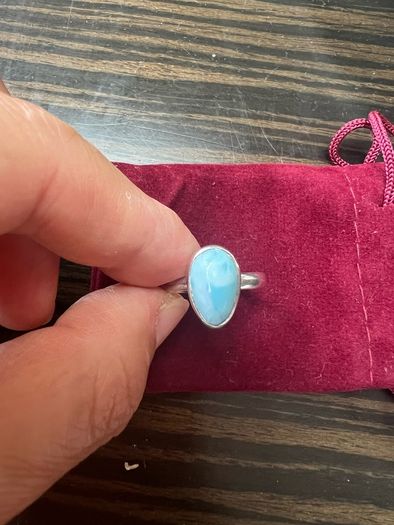 Vintage Sterling silver Larimar ring N