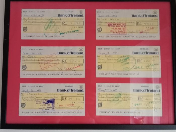 Vintage-Bank of Ireland-Cheques